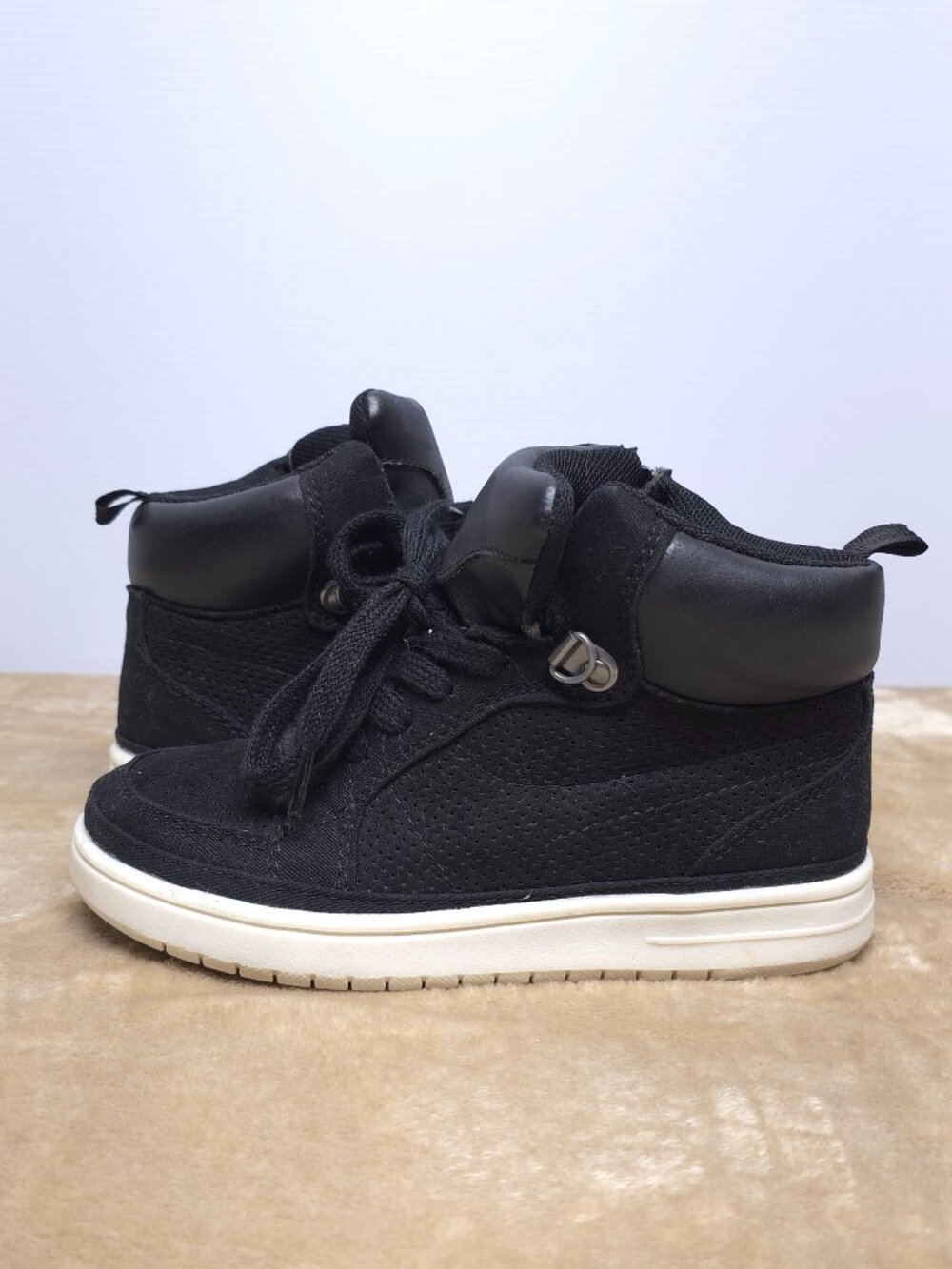 Gap Kids B Classic Hi High Top Sneakers Size 12 Black Lace Up Zip